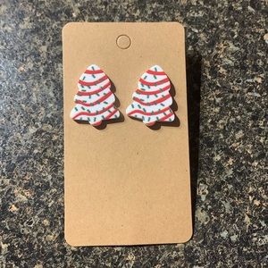 Christmas tree cake earrings